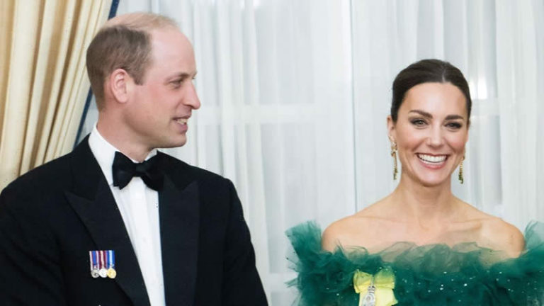 Kate Middleton dazzles in green gown and diamonds from Queen at ...