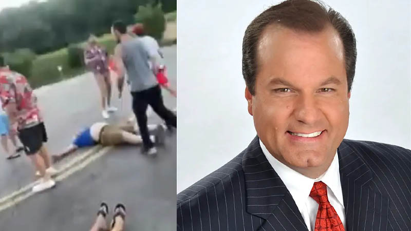 WCPO’s Chief Meteorologist and two people laying on the ground injured