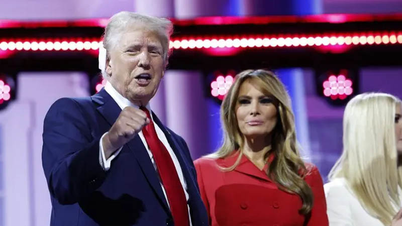 Former President Trump and former first lady Melania Trump