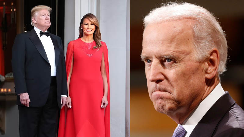 Donald Trump, Melania Trump and Joe Biden