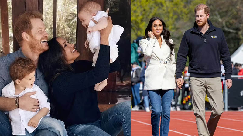 Meghan Markle and Prince Harry with their Kids