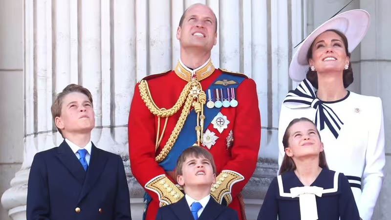 William and Kate with their Children